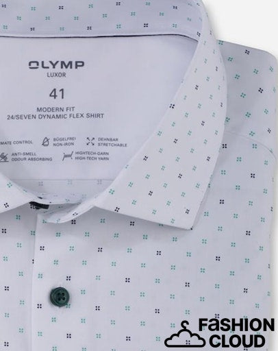 Hemden lange mouw groen OLYMP