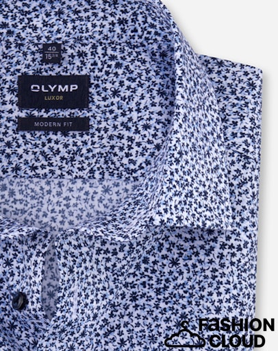 Hemden korte mouw blauw OLYMP