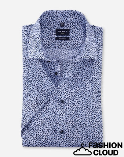 Hemden korte mouw blauw OLYMP