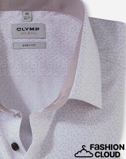 Hemden lange mouw beige OLYMP