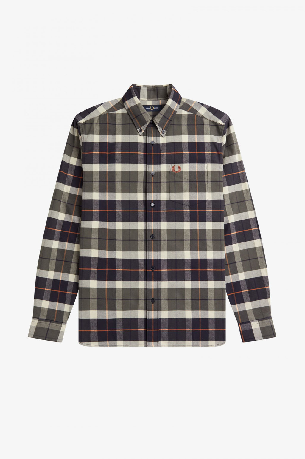 Hemden lange mouw groen Fred Perry
