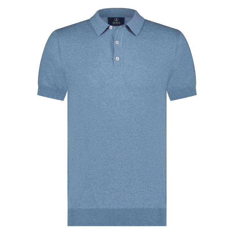 Polo's korte mouw blauw Marco Manzini