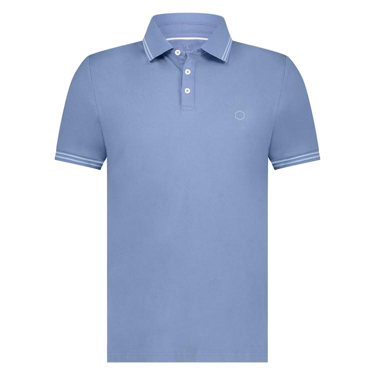 Polo's korte mouw blauw Marco Manzini
