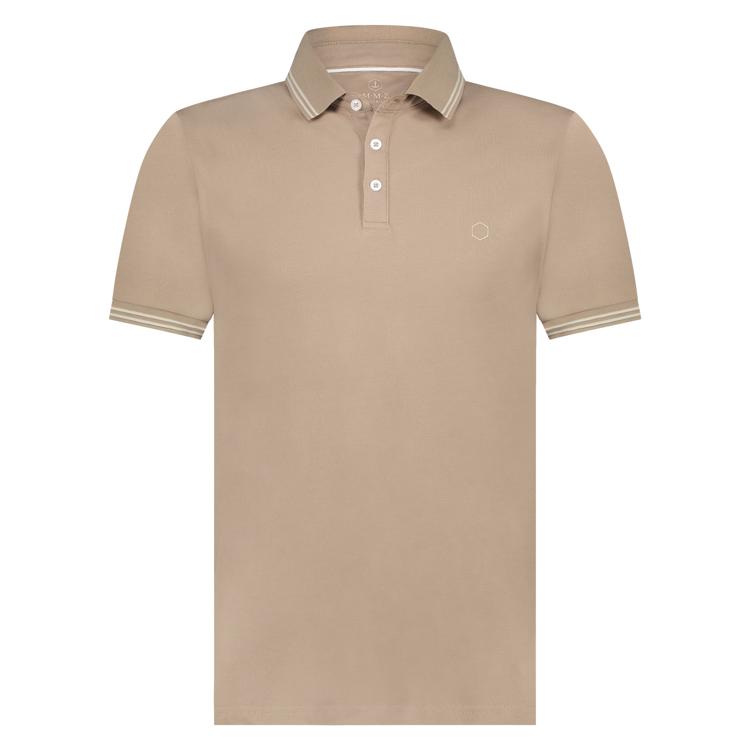 Polo's korte mouw beige Marco Manzini