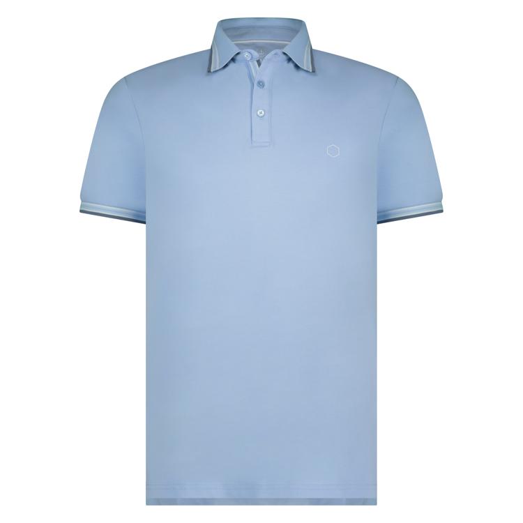 Polo's korte mouw blauw Marco Manzini