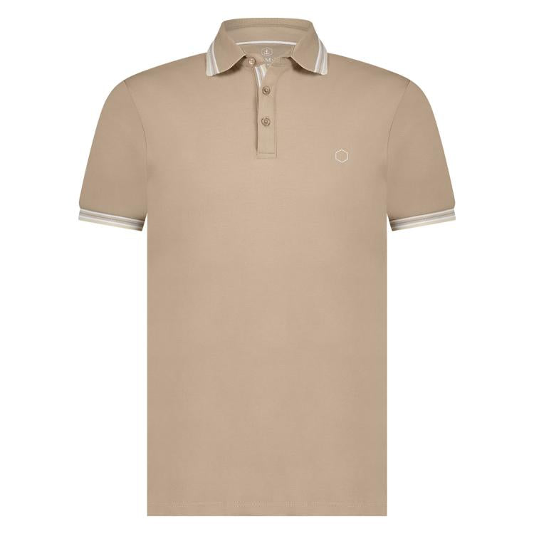 Polo's korte mouw beige Marco Manzini