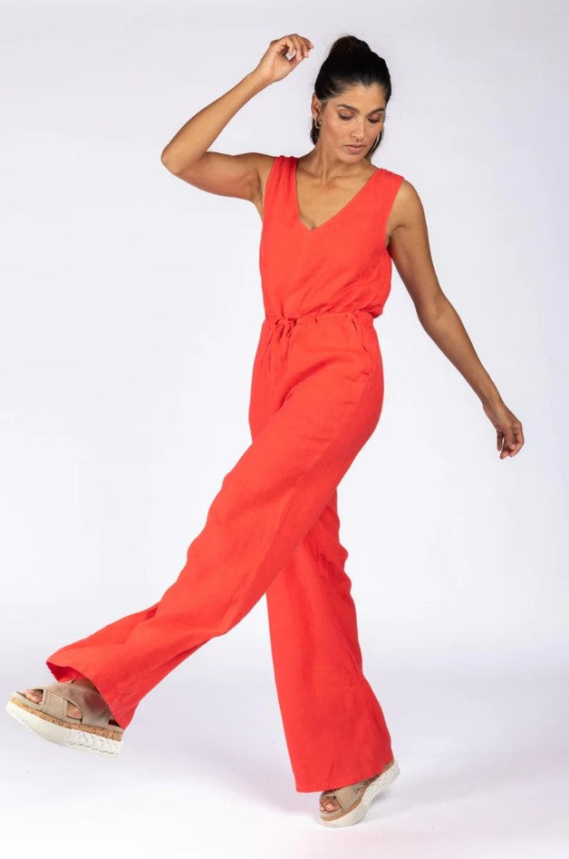 Jumpsuits zonder mouw rood Four Roses