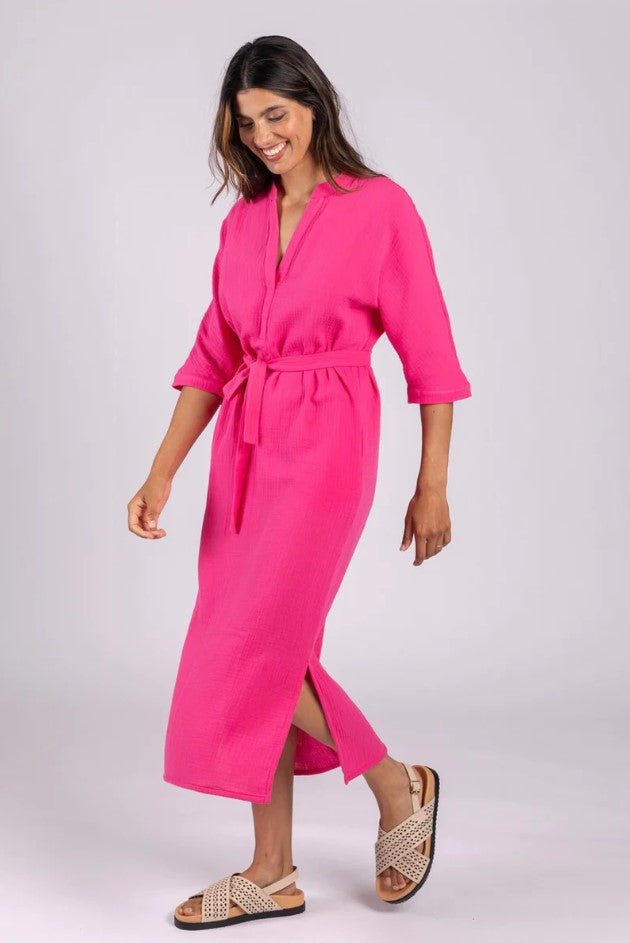 Jurken lange mouw roze Four Roses