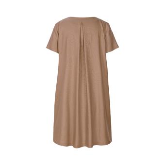 Jurken korte mouw bruin RIANI