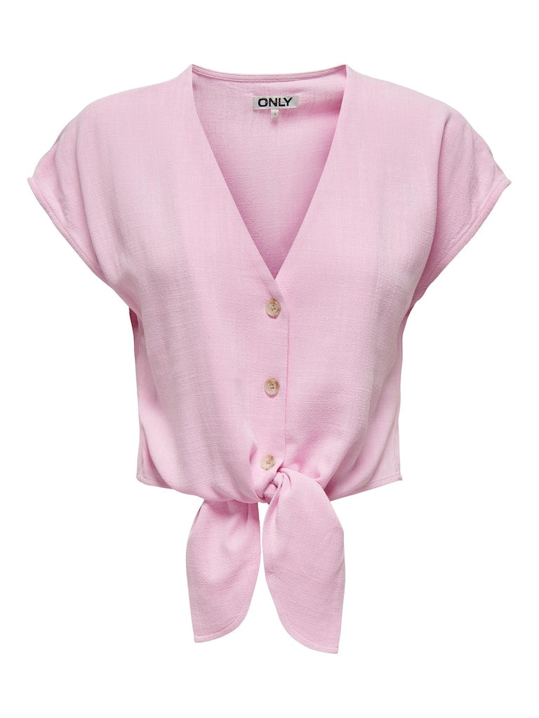 Blouses korte mouw roze ONLY