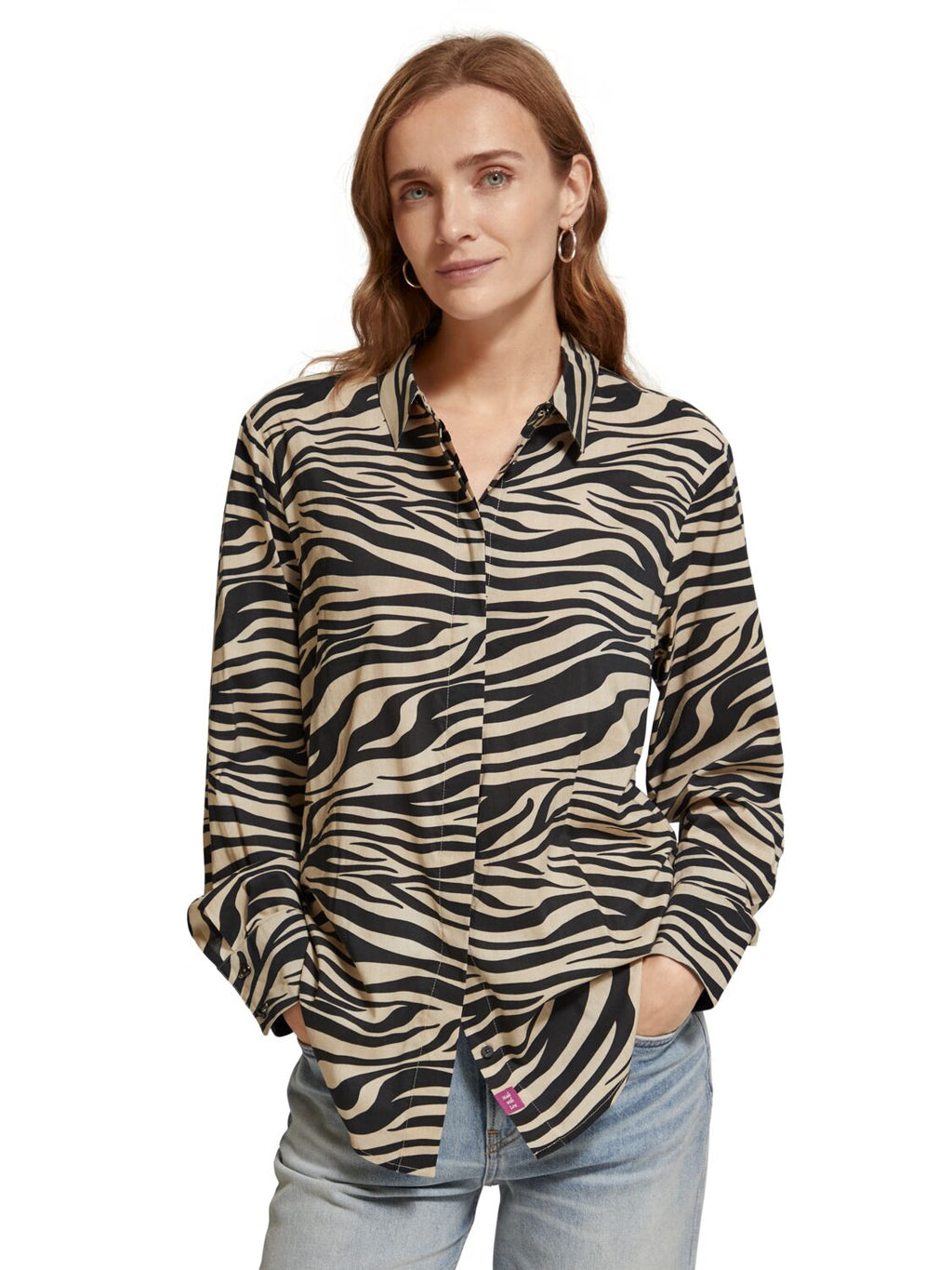 Blouses lange mouw bruin Scotch & Soda