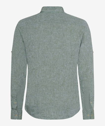 Hemden lange mouw groen BRAX