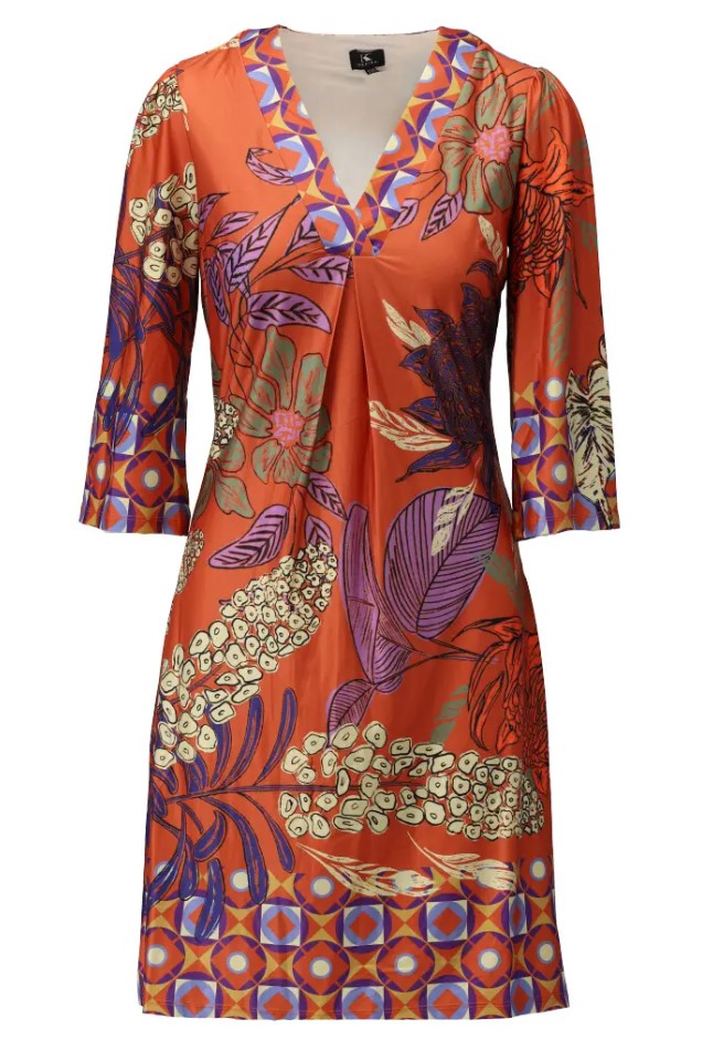 Jurken lange mouw oranje K[DESIGN]