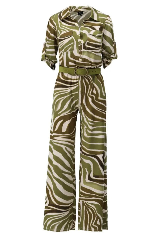 Jumpsuits korte mouw groen K[DESIGN]