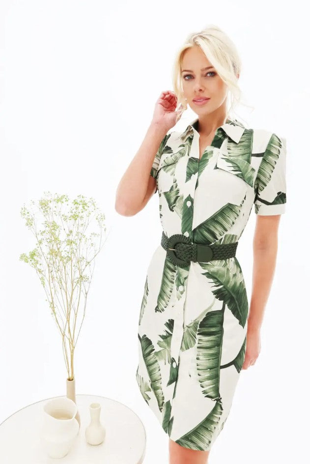 Jurken korte mouw groen K[DESIGN]