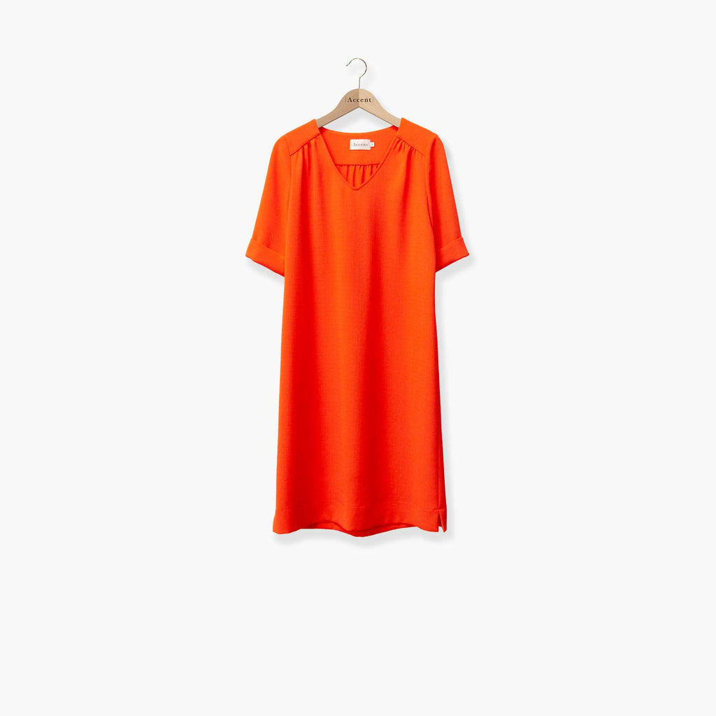 Jurken korte mouw oranje Accent