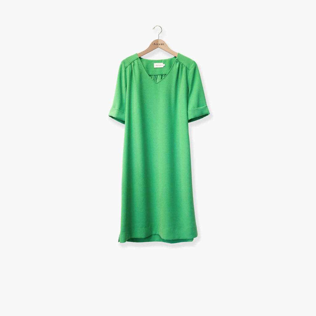 Jurken korte mouw groen Accent