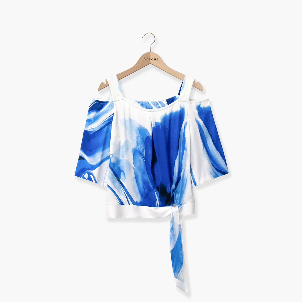 Blouses lange mouw blauw Accent