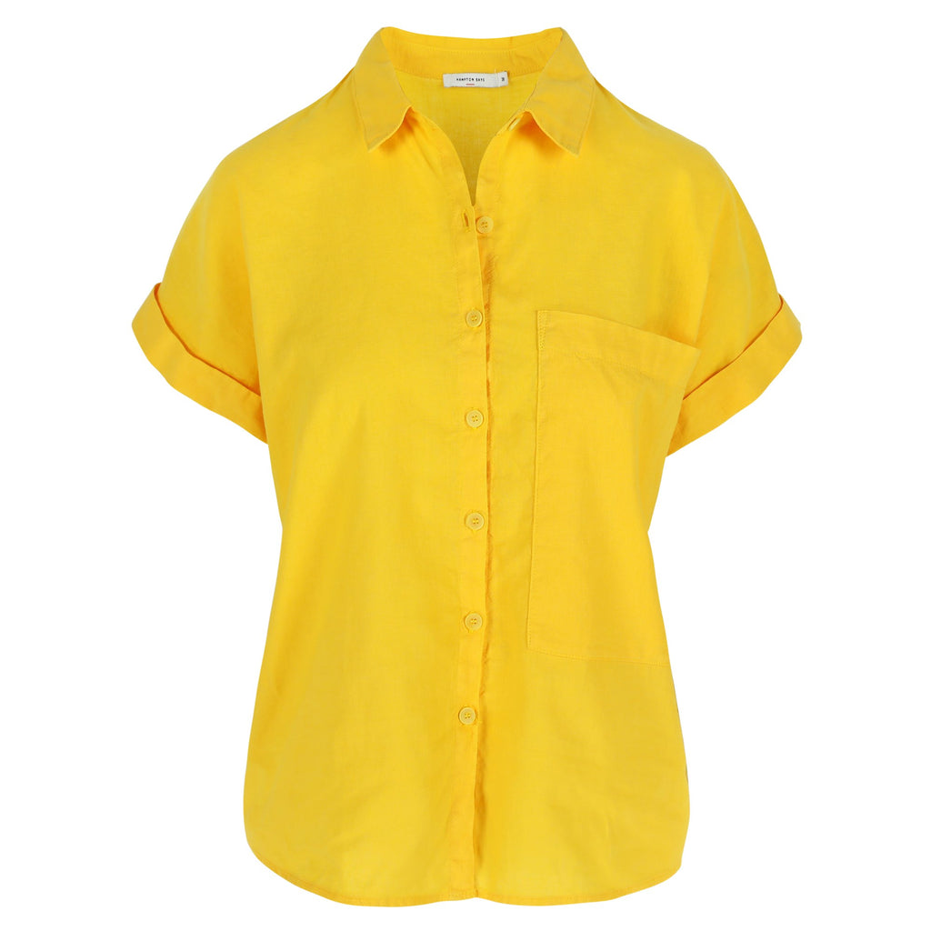 Blouses korte mouw geel Hampton Bays