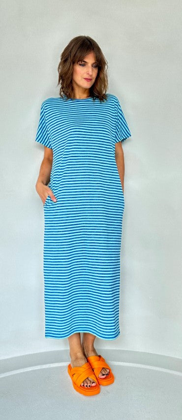 Jurken korte mouw blauw Hampton Bays