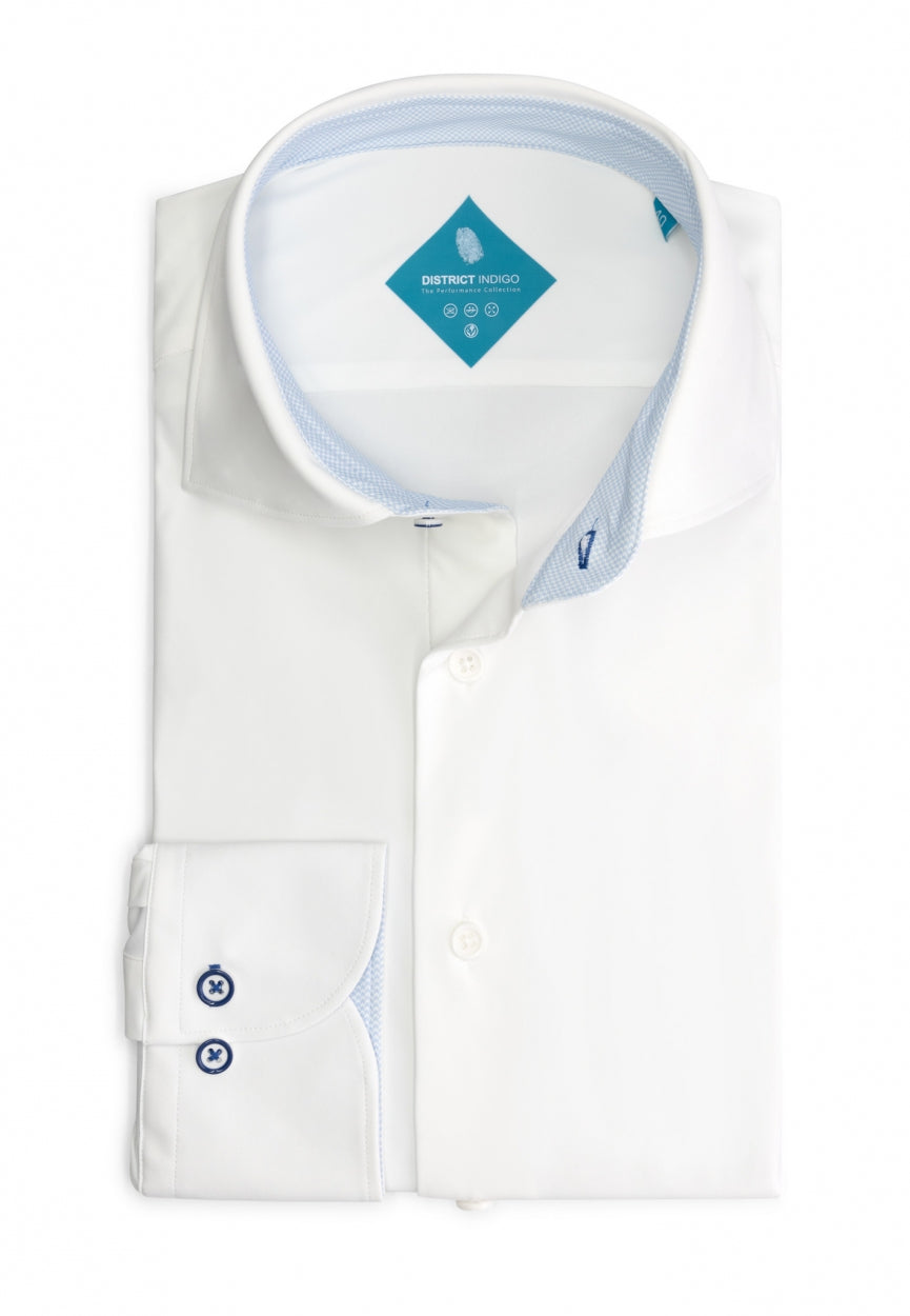 Hemden lange mouw wit District Indigo