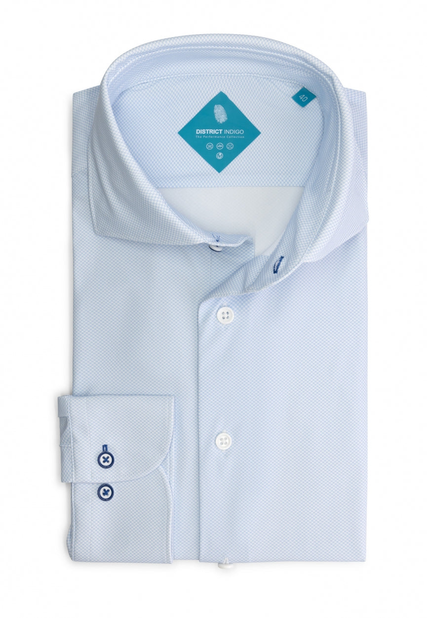 Hemden lange mouw blauw District Indigo