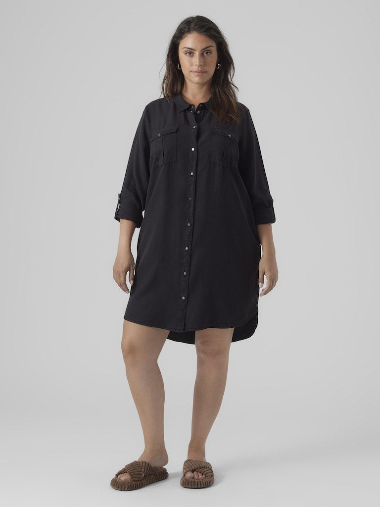 Jurken lange mouw zwart VERO MODA Curve