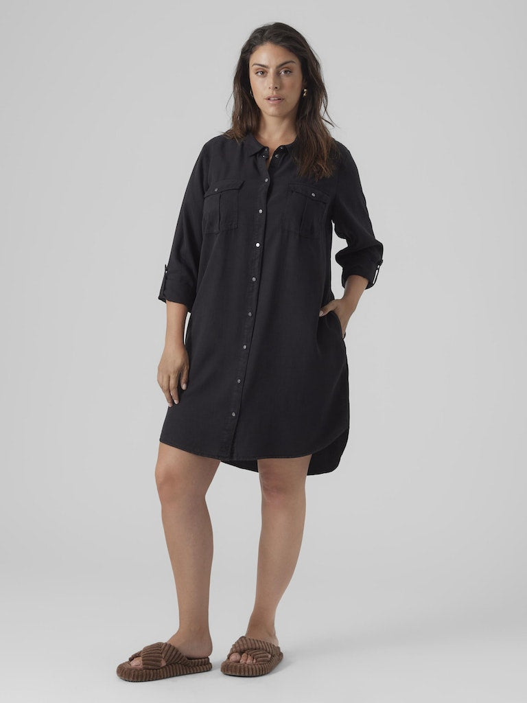 Jurken lange mouw zwart VERO MODA Curve