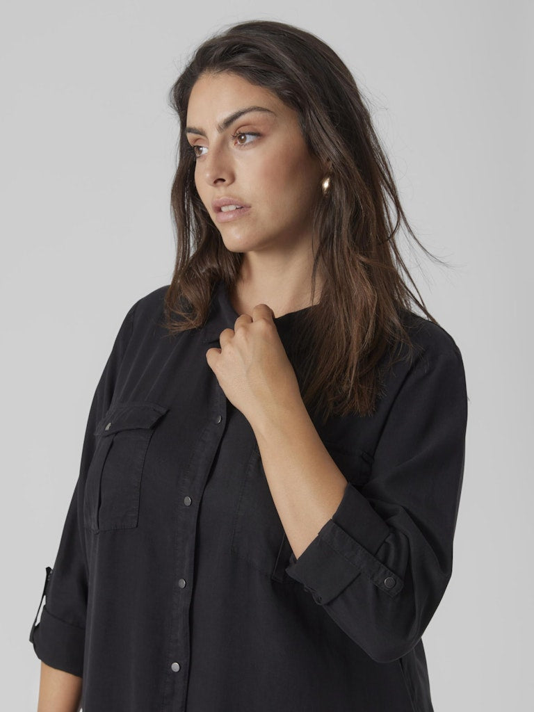 Jurken lange mouw zwart VERO MODA Curve