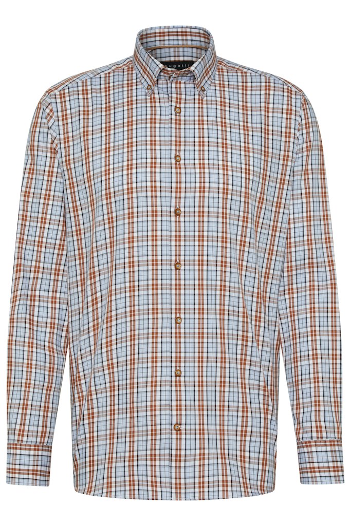 Hemden lange mouw oranje Bugatti