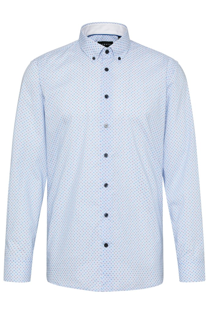 Hemden lange mouw blauw Bugatti