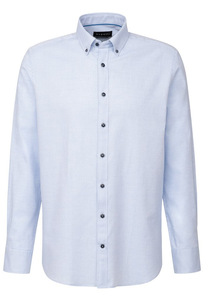 Hemden lange mouw blauw Bugatti