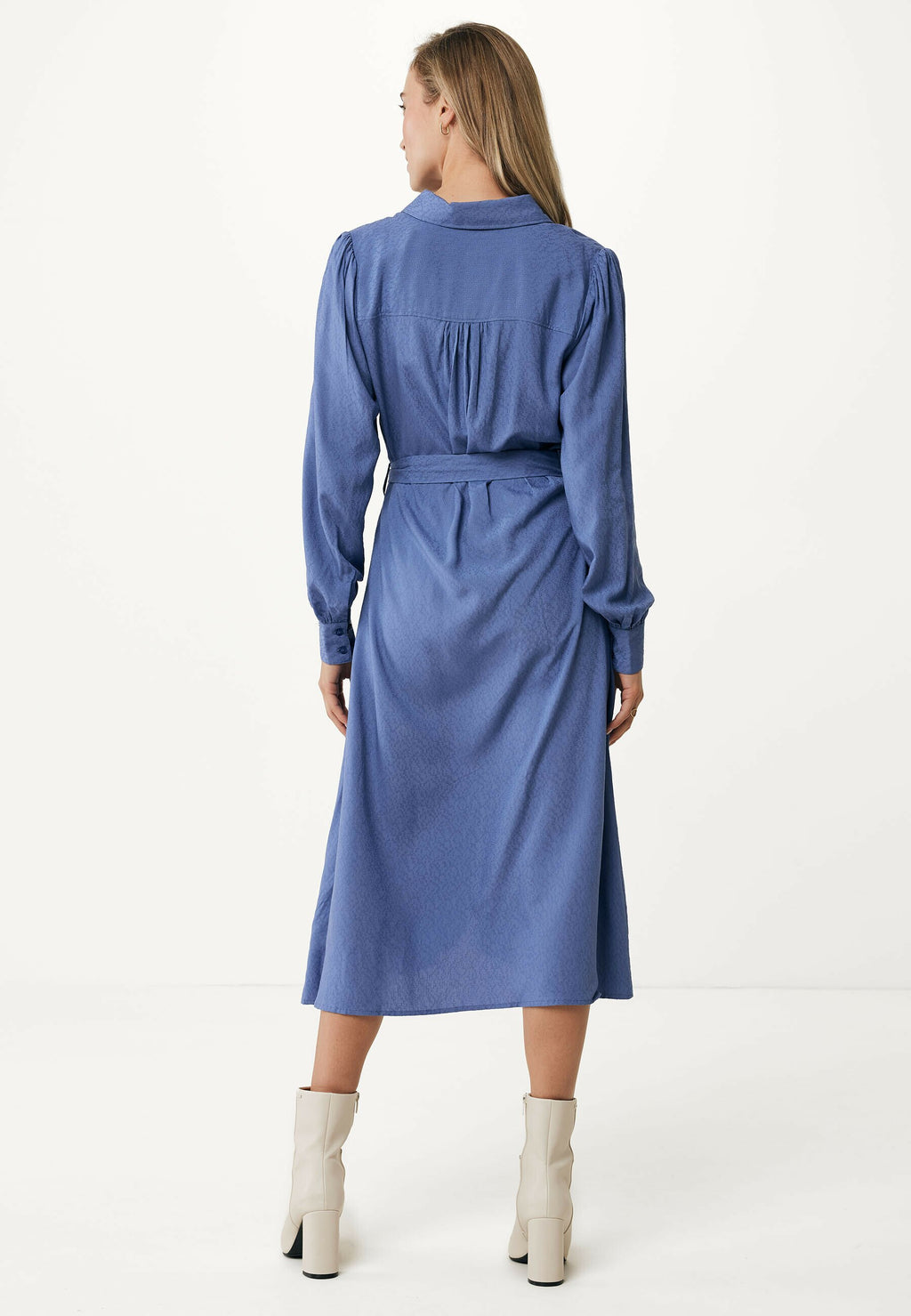 Jurken lange mouw blauw Mexx