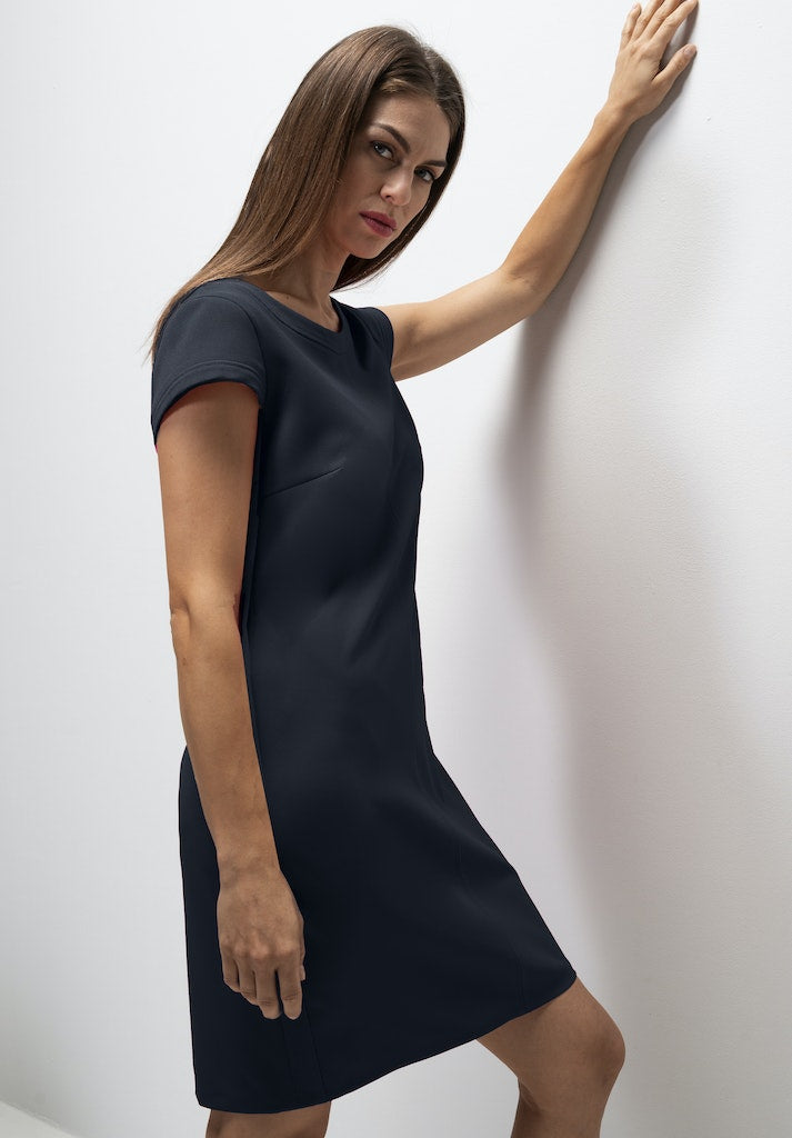 Jurken korte mouw navy Bianca