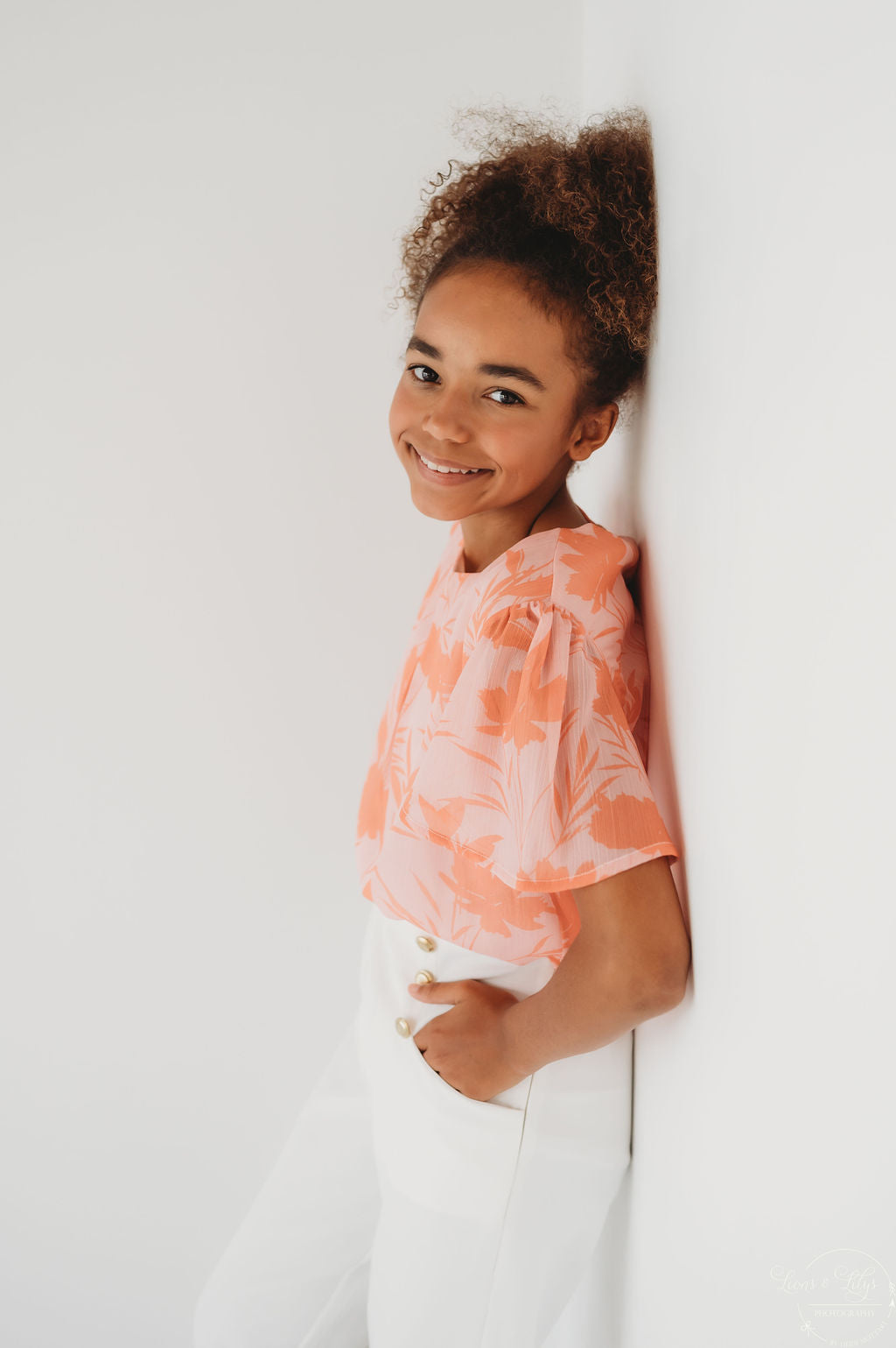 Blouses korte mouw oranje Noali