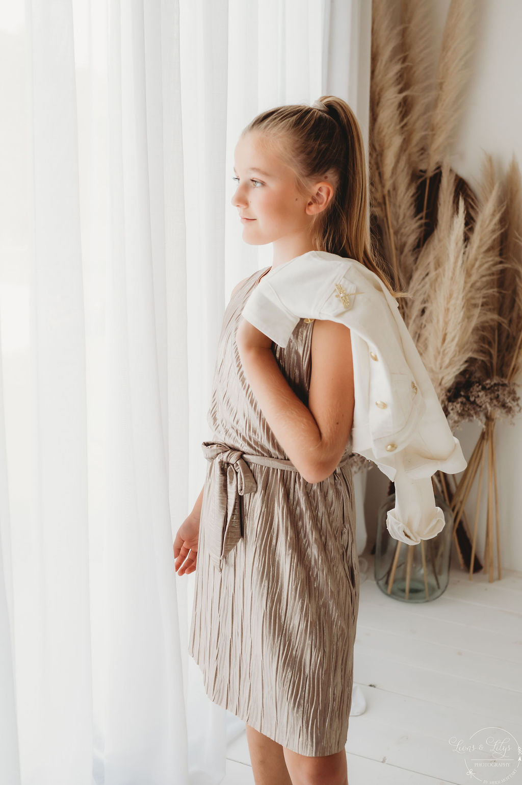 Jurken korte mouw goud Noali