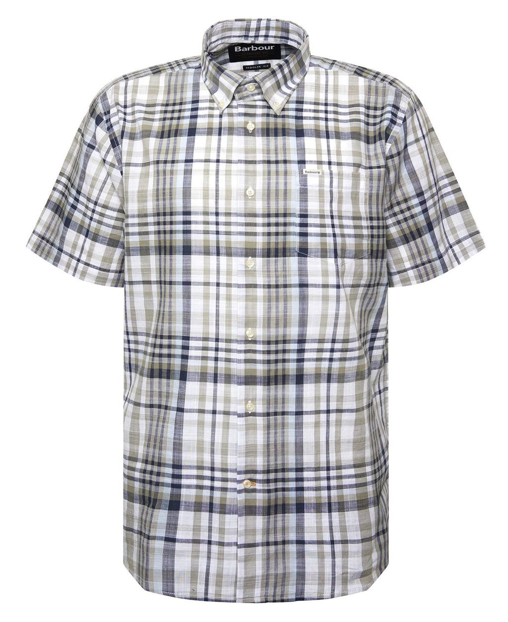 Hemden korte mouw groen Barbour