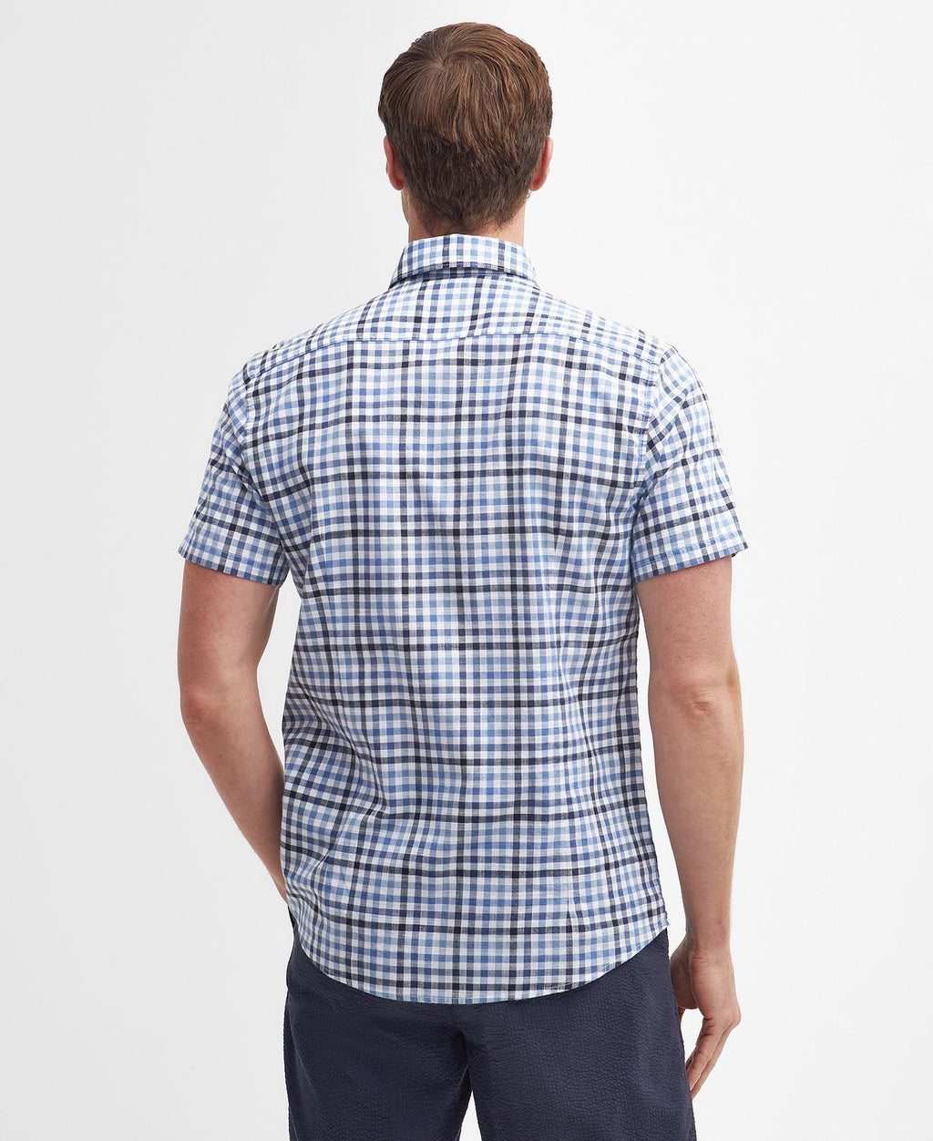Hemden korte mouw navy Barbour