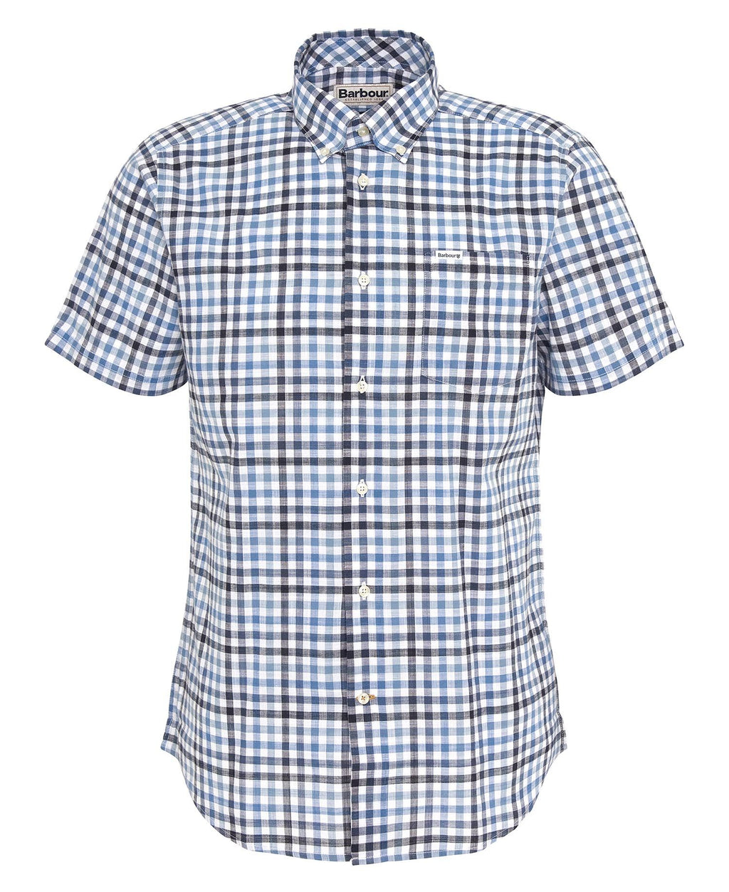 Hemden korte mouw navy Barbour