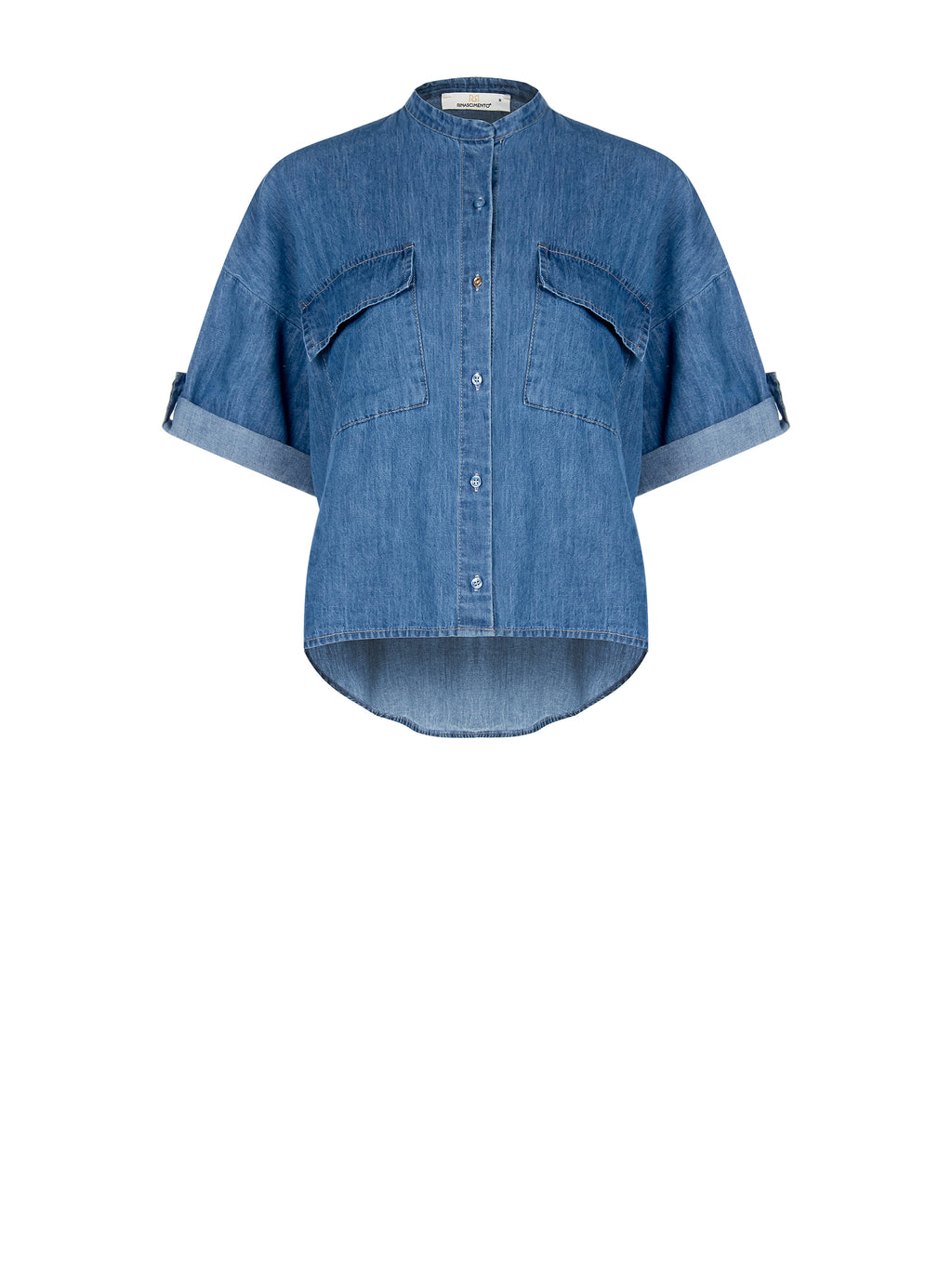 Blouses korte mouw blauw Rinascimento