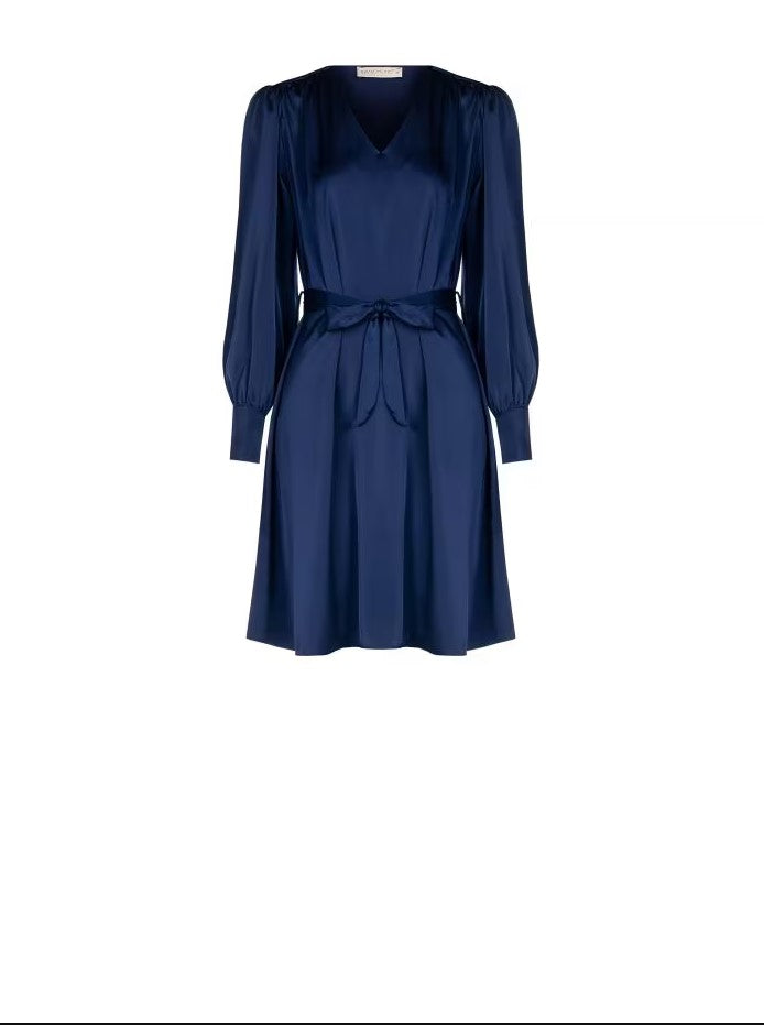 Jurken lange mouw navy Rinascimento
