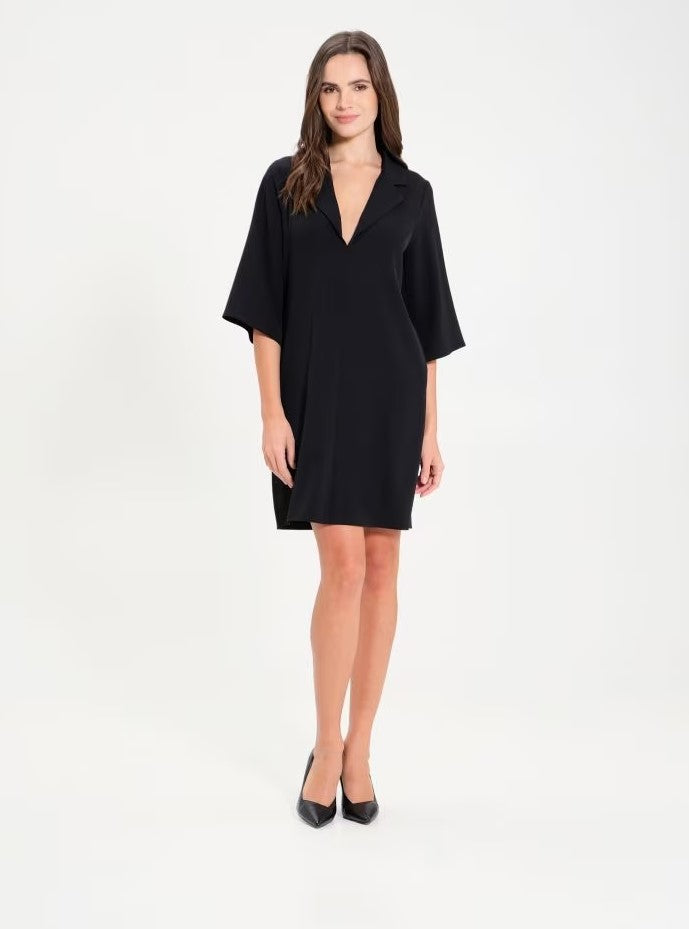 Jurken lange mouw zwart Rinascimento