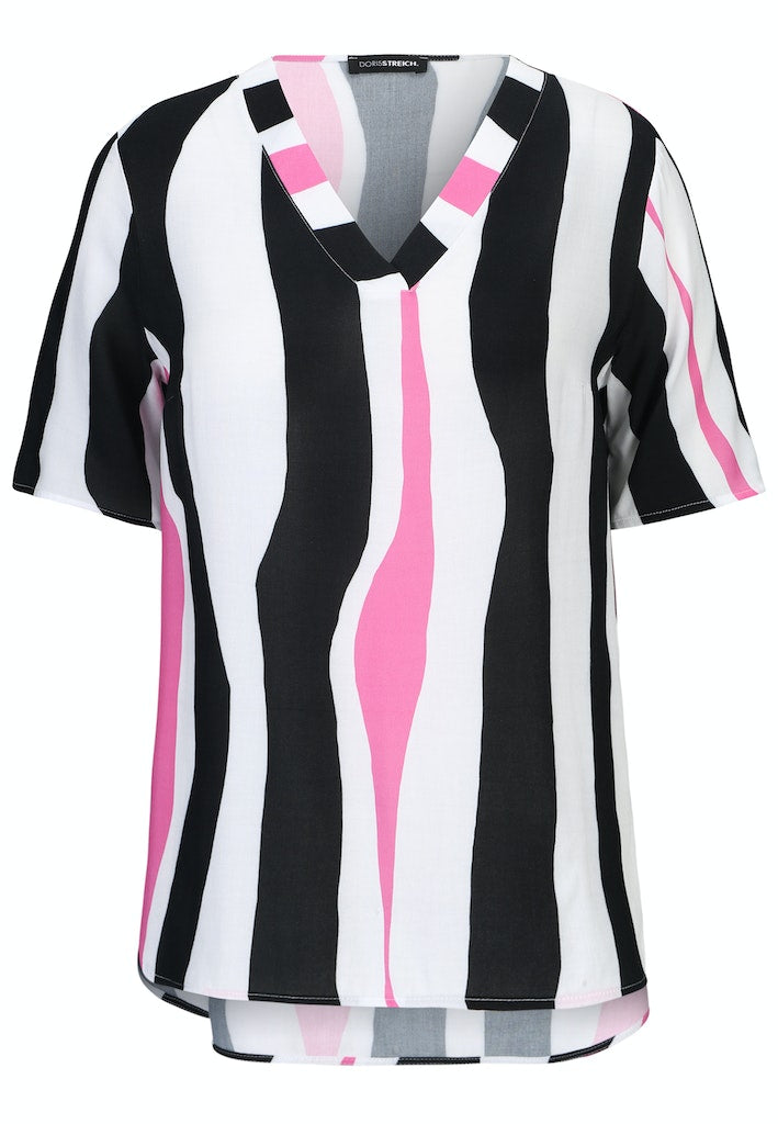 Blouses korte mouw rood Doris Streich