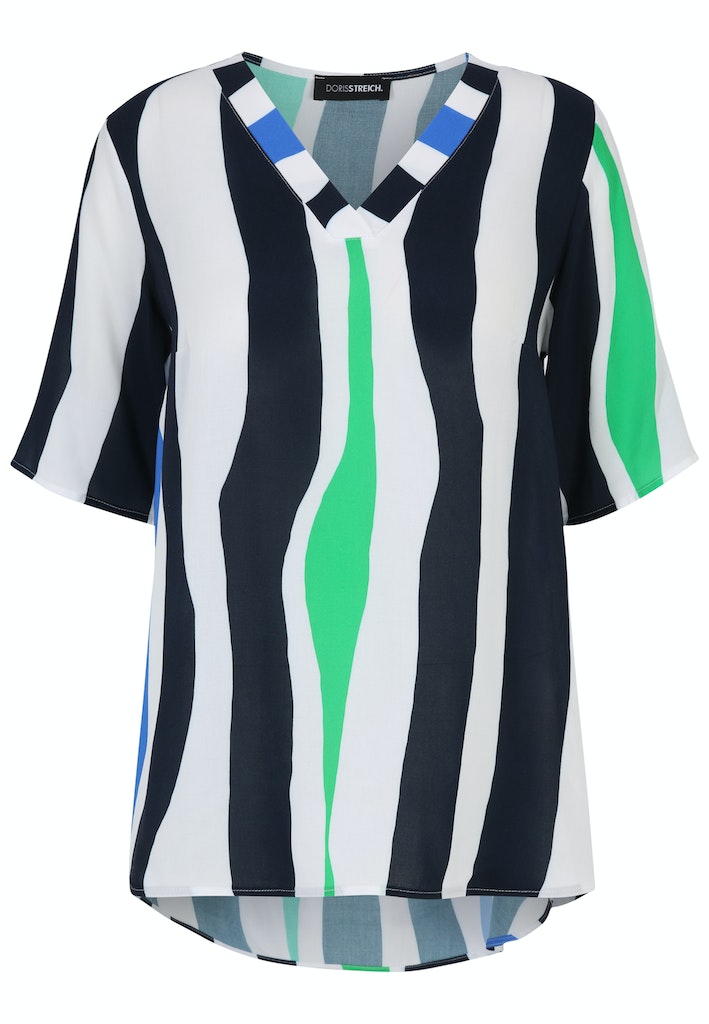 Blouses korte mouw navy Doris Streich