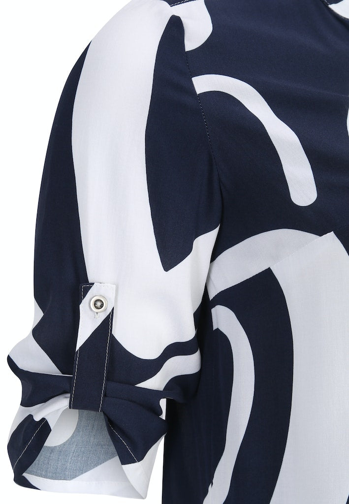 Blouses korte mouw navy Doris Streich