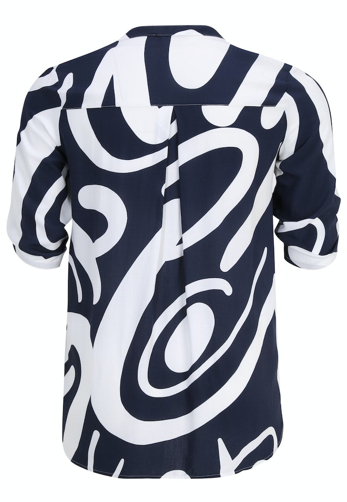 Blouses korte mouw navy Doris Streich