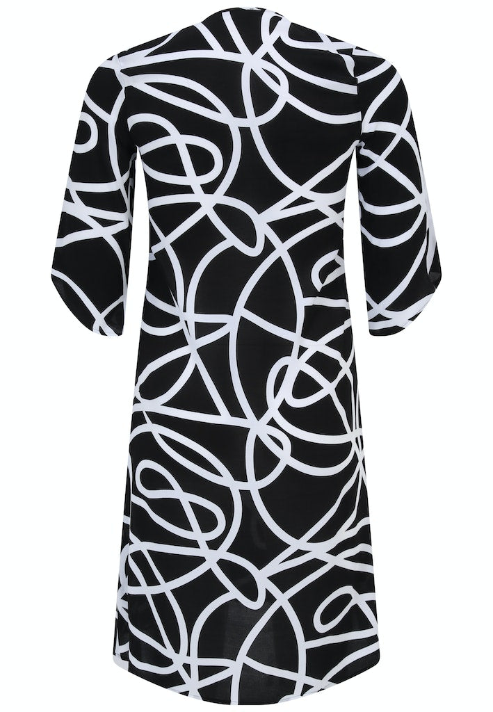 Jurken lange mouw zwart Doris Streich