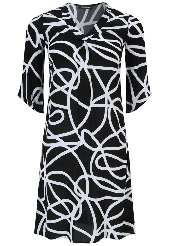 Jurken lange mouw zwart Doris Streich