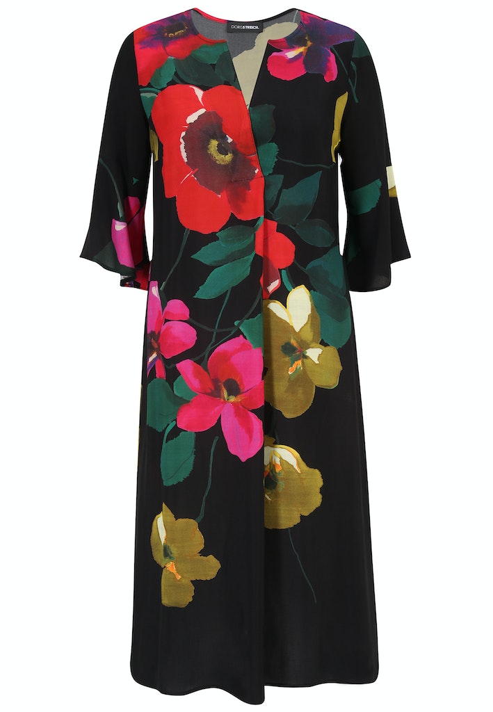 Jurken lange mouw multicolor Doris Streich