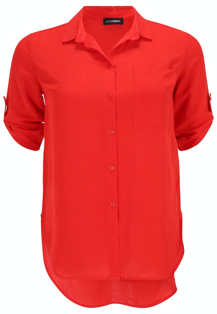 Blouses korte mouw rood Doris Streich
